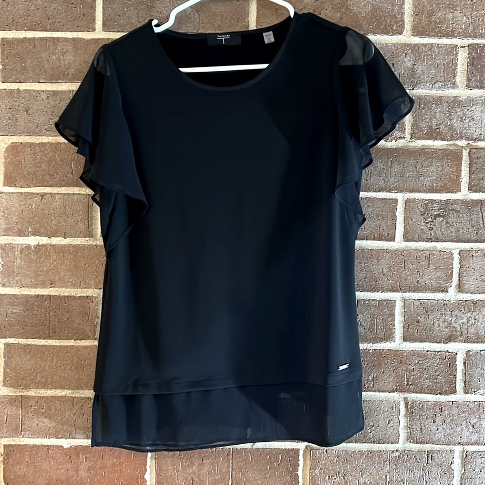 Tahari black blouse